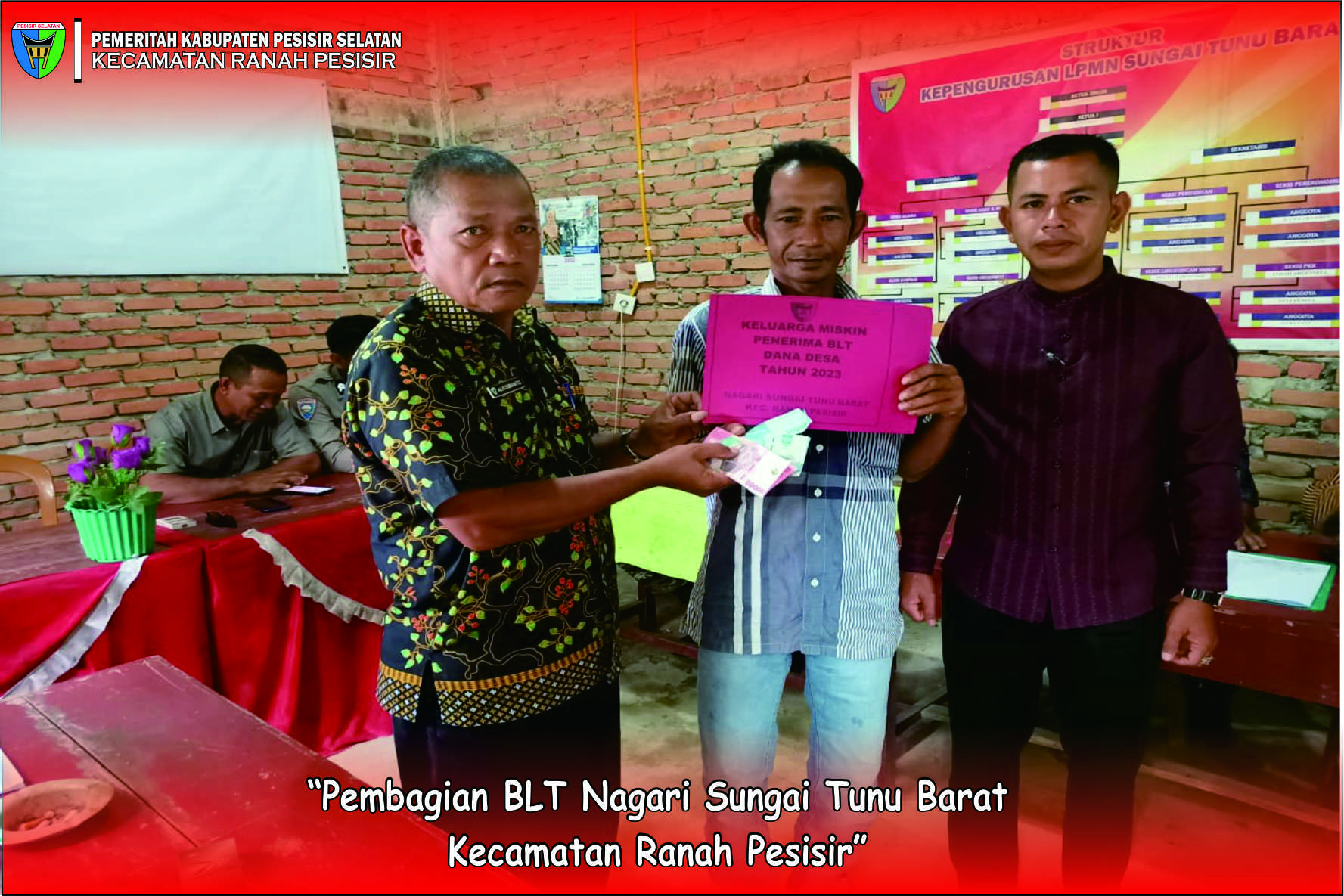 Penyaluran Bantuan Langsung Tunai Dana Desa (BLT-DD) Bulan Januari 2023 Nagari Sungai Tunu Barat
