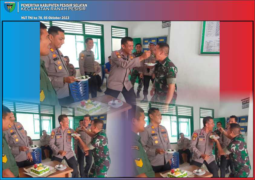Kapolsek Ranpes AKP DEDI ARMA memberikan surprises kepada anggota Danramil/02 Ranah Pesisir 
