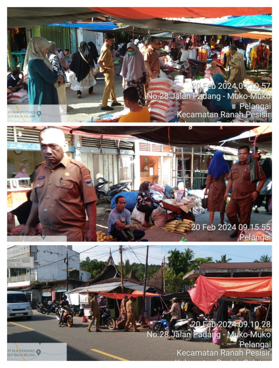 Kasi trantib, kasi pemerintahan beserta anggota melaksanakan kegiatan memonitoring harga bahan pokok