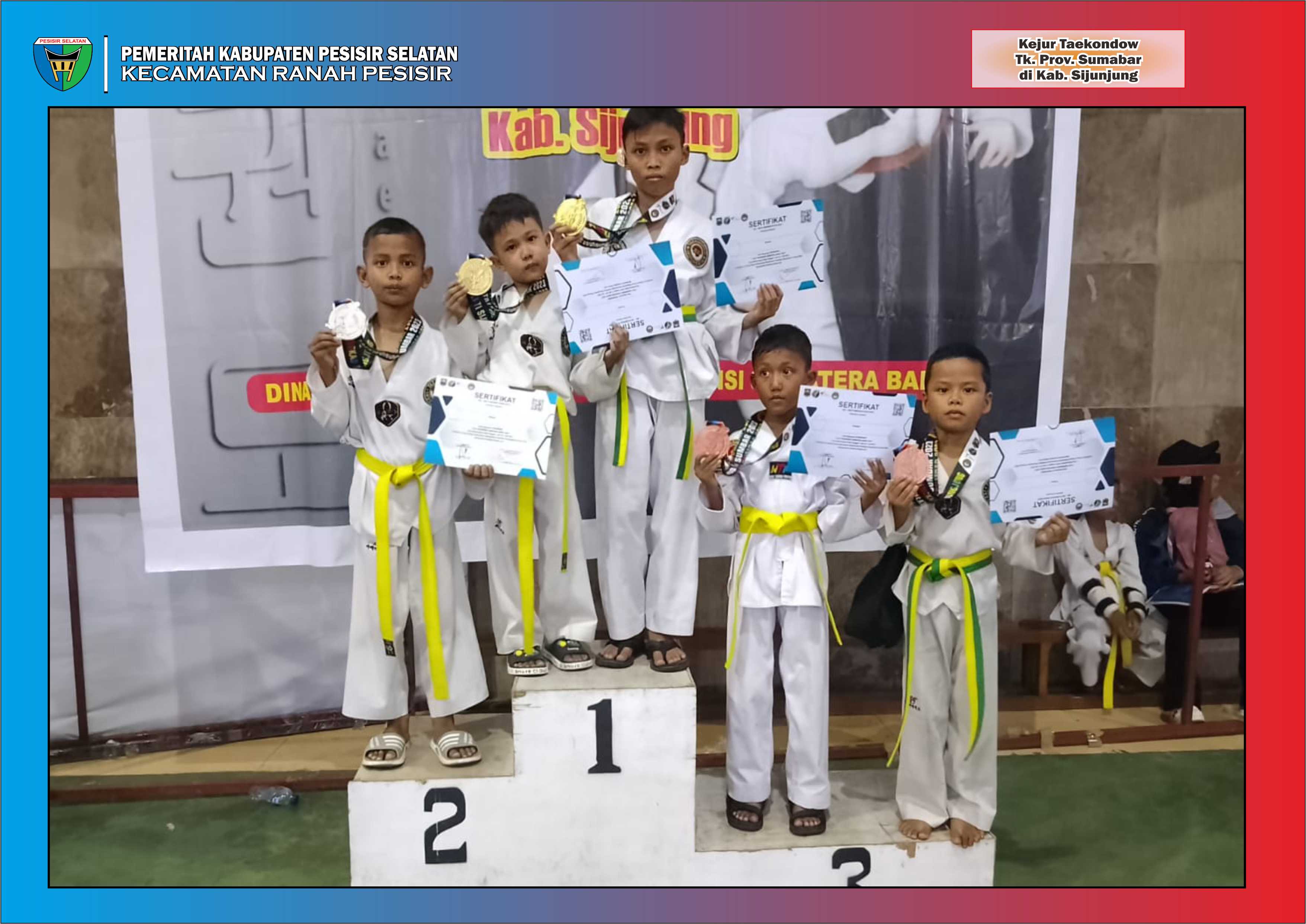 Atlet Taekwondo Kecamatan Ranah Pesisir Meraih Medali Emas 