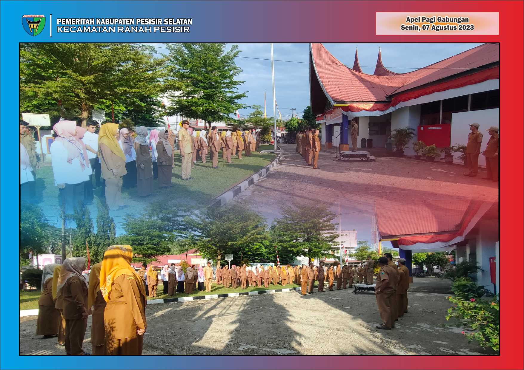 Apel Gabungan Sebagai Bentuk Peningkatan Disiplin Pegawai Senin 07/08/2023